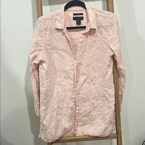 Tahari Linen Button Down Blouse